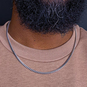 The 3mm Silver Cuban Link Necklace