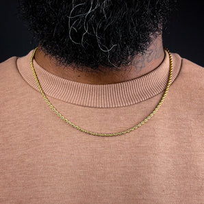The 2.5mm 18k Gold Plated Rope Necklace
