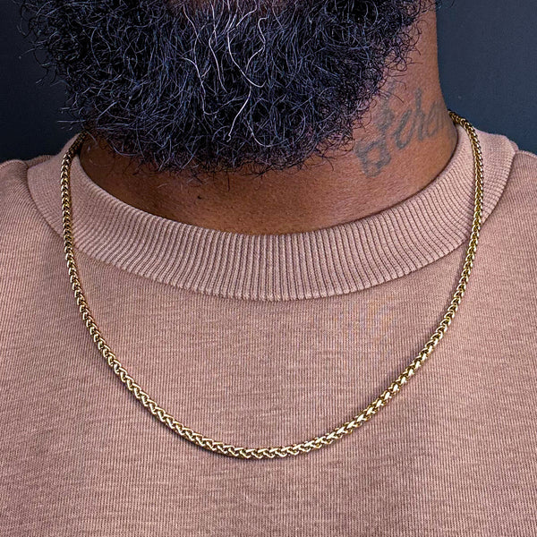 The 3mm 14k Wheat Chain Necklace