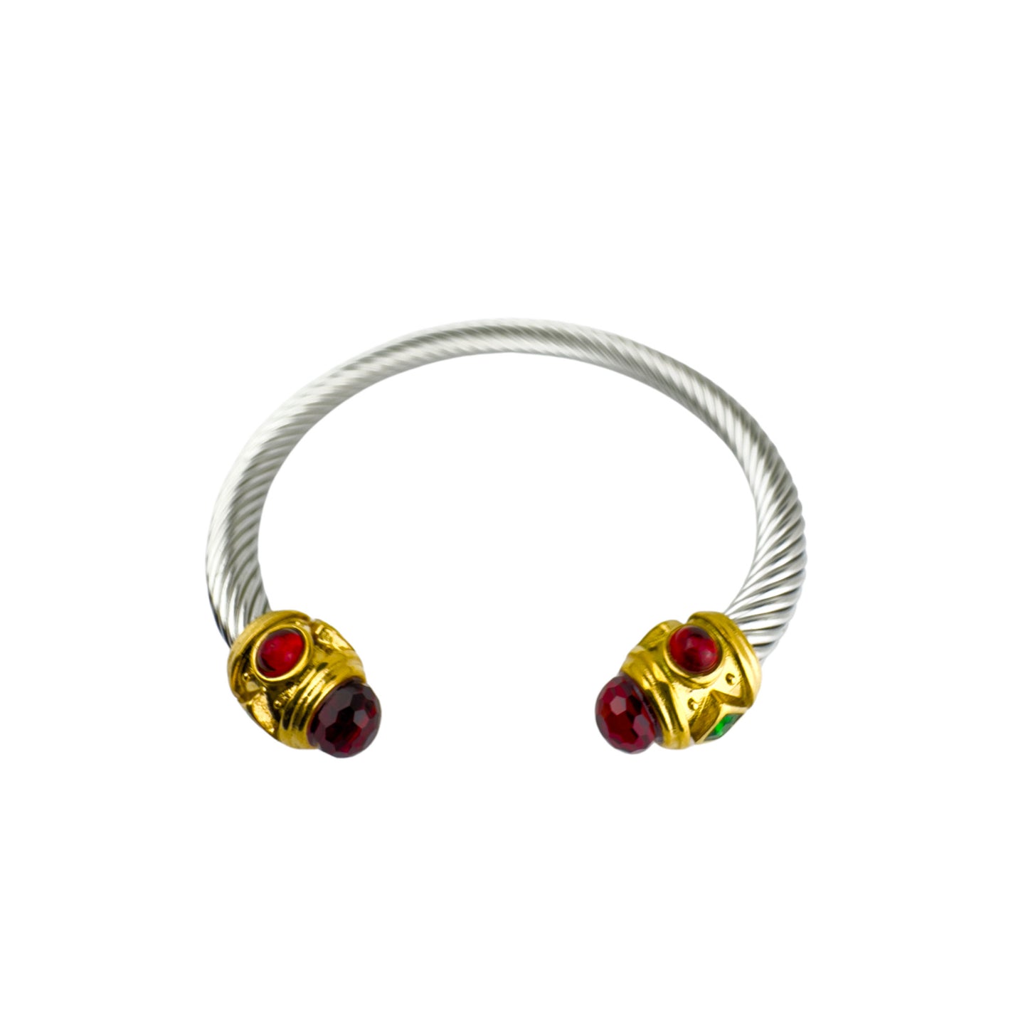 The Multi Stone Corded Cuff Bangle