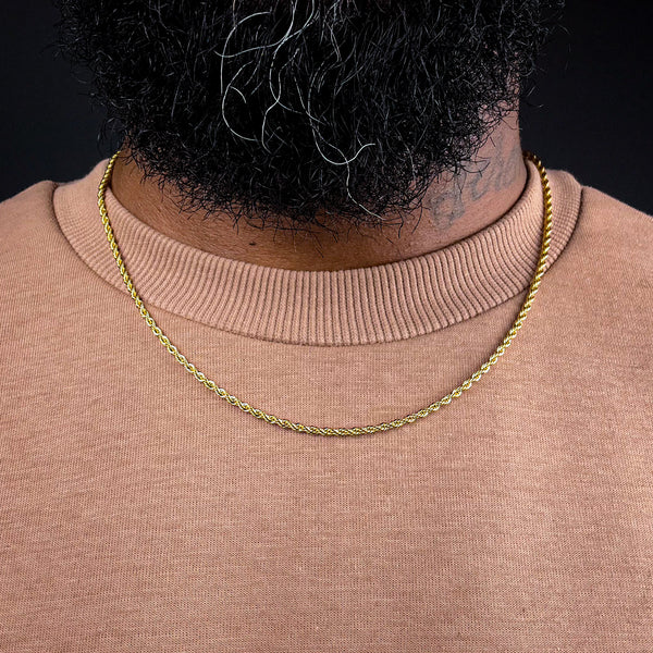The 2.5mm 18k Gold Plated Rope Necklace