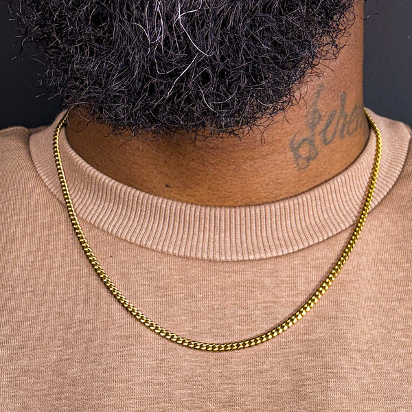 The 3mm 18k Cuban Link Necklace