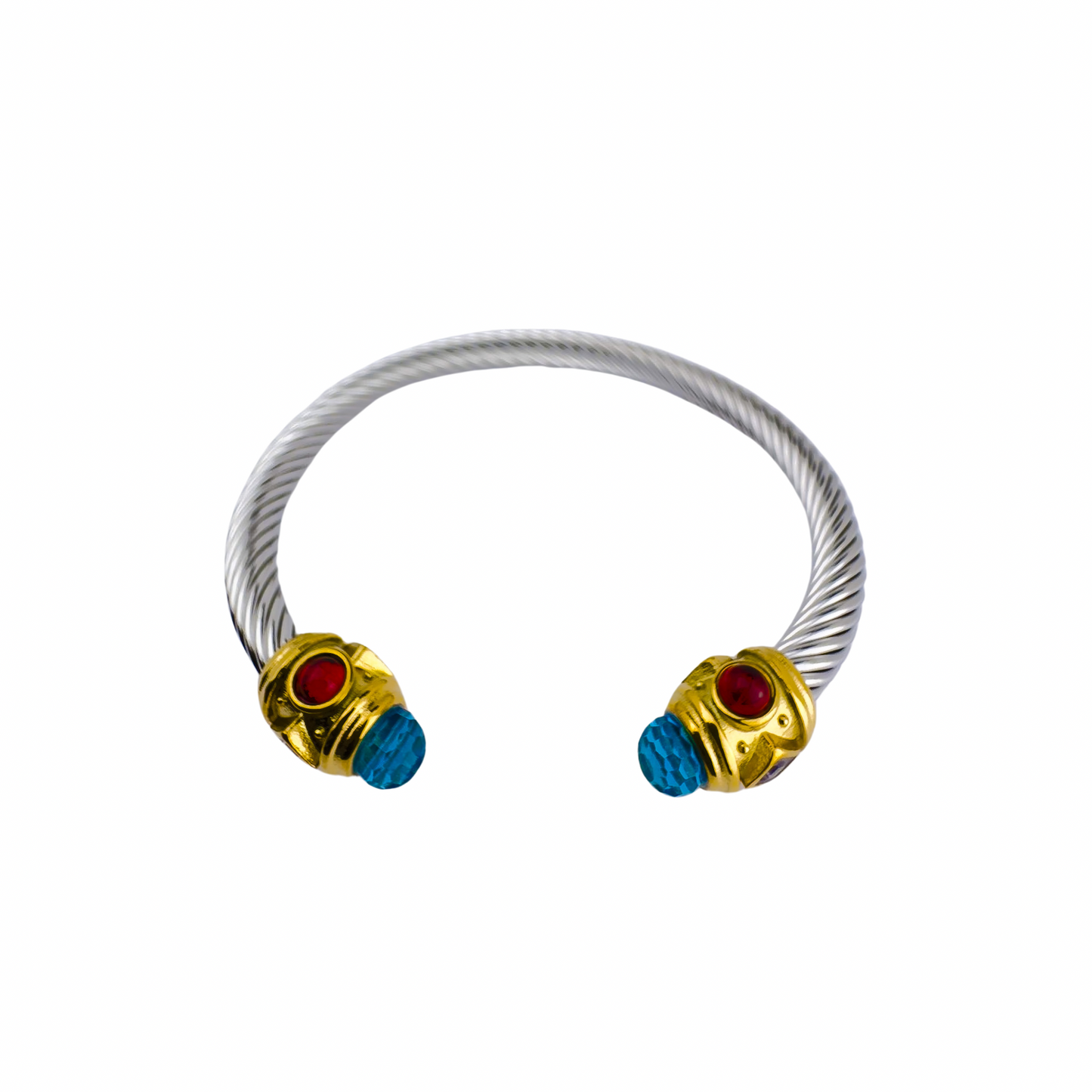 The Multi Stone Corded Cuff Bangle