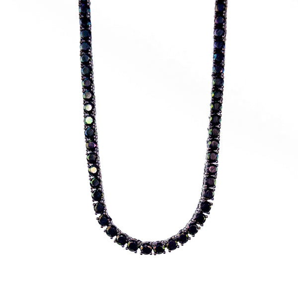 The 3mm Tennis Necklace in Black